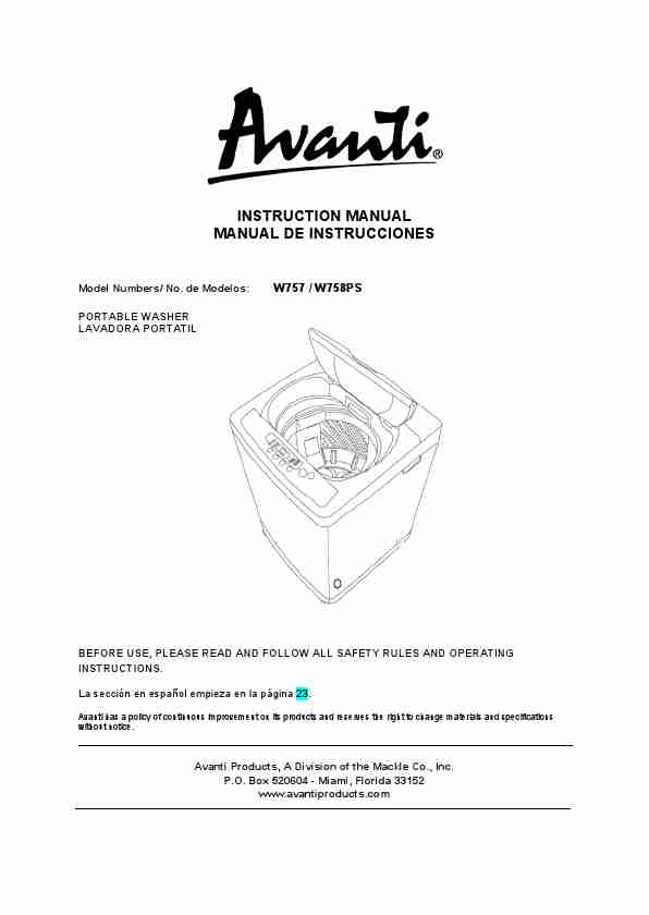 Avanti Washer W758PS-page_pdf